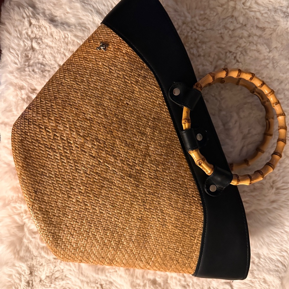 Stylish Black and Tan Woven Women's Bag